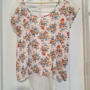 Vintage Y2K Floral Knit Top XL | Cottagecore Fairycore Dream Blouse